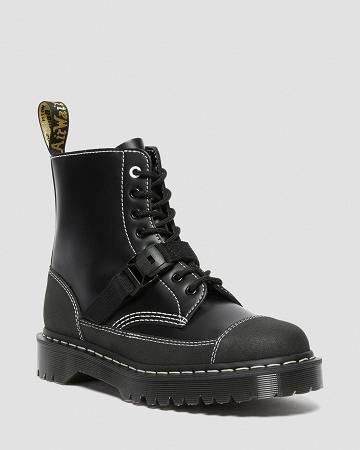 Black Men's Dr Martens 1460 Tech Made in England Leather Lace Up Boots | CA 538XYU